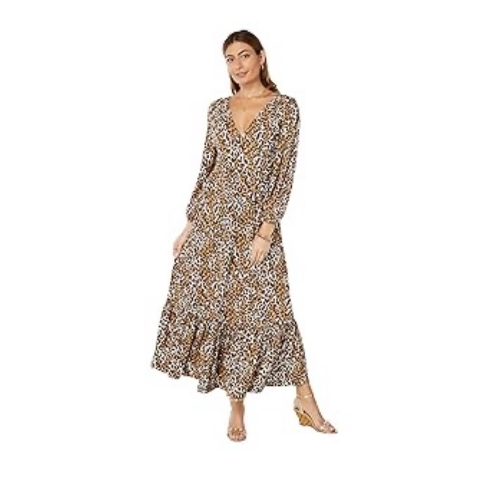 New Lilly Pulitzer Ivette 3/4 Sleeve Maxi Dress Chocolate My Favorite Spot 8